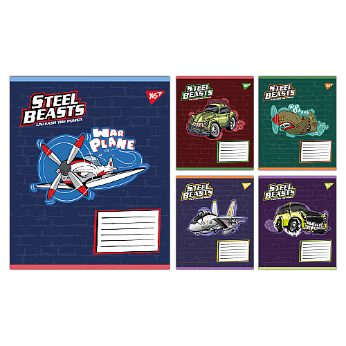 Набір зошитів шкільних YES А5/12 лінія Steel Beasts 25 шт (767710)