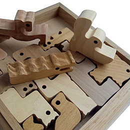 Дерев'яна головоломка Круть Верть Зоопарк 2х15х15 см (nevg-0026)