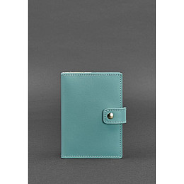 Женская кожаная обложка для паспорта BlankNote 5.0 с окошком Бирюзовая (BN-OP-5-tiffany)