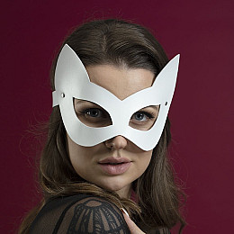 Маска кошки Feral Fillings Kitten Mask натуральна шкіра Білий (SO3411)