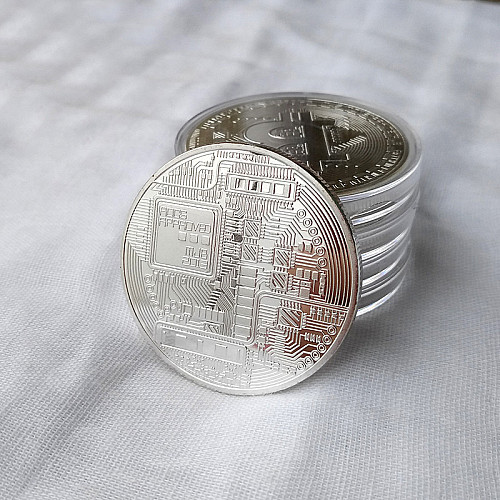 Монета сувенирная Eurs Bitcoin Серебряный цвет (BTC-S)