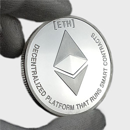 Монета сувенирная Eurs Ethereum Серебристый цвет (ETH-S)