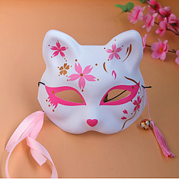Маска Seta Decor Кицунэ Японского Лиса Cosplay Kitsune Розовая (14299)