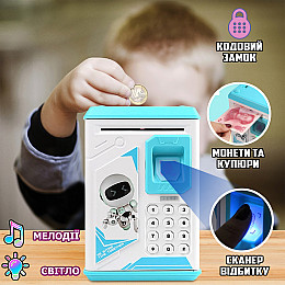 Дитяча електронна скарбничка Smart Kids Robot Голубий vd100973125