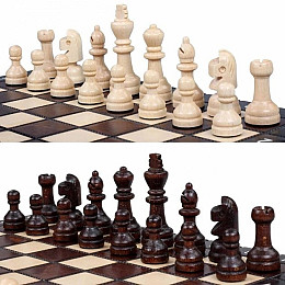 Шахматы Madon Школьный 27х27 см Коричнево-бежевый MD154