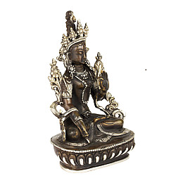 Статуя Біла Тара Бронза Оксидування Часткове сріблення Kailash 15 см (26777)