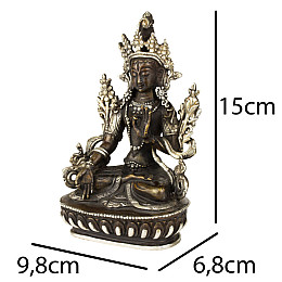 Статуя Біла Тара Бронза Оксидування Часткове сріблення Kailash 15 см (26777)