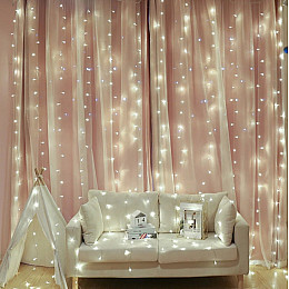 Гирлянда штора занавес FMA Водопад 3х3 м 280 LED 3D Белый (1310152005)
