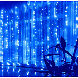 Гирлянда штора занавес FMA Водопад 3х3 м 280 LED 3D Синий (1310157413)