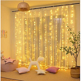 Гирлянда штора FMA Водопад 3х2 м 400 LED Золотистый (1312887855)