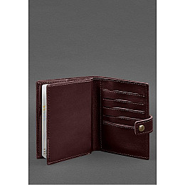 Кожаная обложка-портмоне на паспорт с гербом Украины 25.0 Бордовая BlankNote