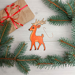 Набір дерев'яних еко-іграшок з гачками на ялинку Luxyart 4 шт (D-731)