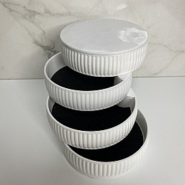 Шкатулка для хранения ювелирных изделий и бижутерии 4 отделения Dunya Plastik 07416 белая