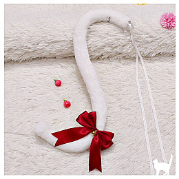 Неко Хвіст Кошачий на стрічці білий з червоною стрічкою 70см (23790) Bioworld