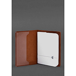 Кожаная обложка для военного билета офицера запаса 8.2 светло-коричневая Crazy Horse BlankNote