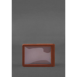 Кожаная обложка для удостоверения государственной таможенной службы (ДМС) Светло-коричневая BlankNote