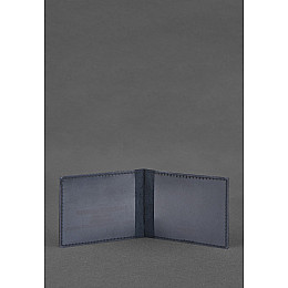 Кожаная обложка для удостоверения инвалида в результате российско-украинской войны синий Crazy Horse BlankNote