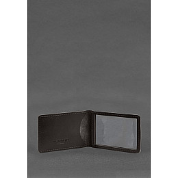 Кожаная обложка для удостоверения государственной таможенной службы (ДМС) Темно-коричневая BlankNote