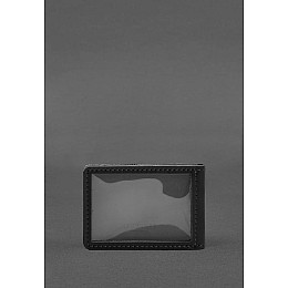 Кожаная обложка для удостоверения государственной таможенной службы (ДМС) Черная BlankNote