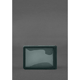 Кожаная обложка для удостоверения государственной таможенной службы (ДМС) Зеленая BlankNote