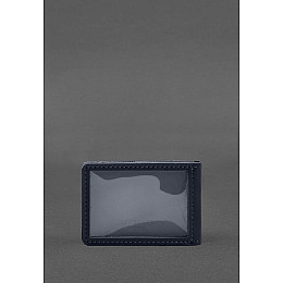 Кожаная обложка для удостоверения государственной таможенной службы (ДМС) Синяя BlankNote