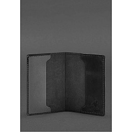 Кожаная обложка для военного билета офицера запаса 8.2 черная Crazy Horse BlankNote