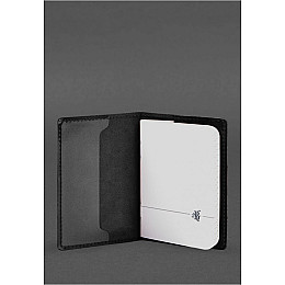 Кожаная обложка для военного билета офицера запаса 8.2 черная Crazy Horse BlankNote