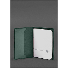 Кожаная обложка для военного билета офицера запаса 8.2 зеленая Crazy Horse BlankNote