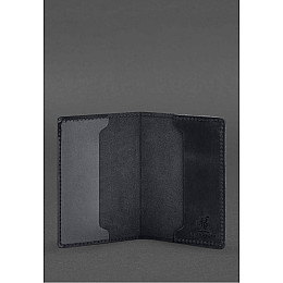 Кожаная обложка для военного билета офицера запаса 8.2 темно-синий Crazy Horse BlankNote