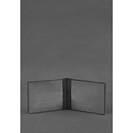 Кожаная обложка для удостоверения ветерана военной службы черная BlankNote