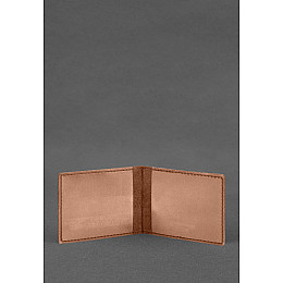 Кожаная обложка для удостоверения ветерана военной службы светло-коричневая BlankNote