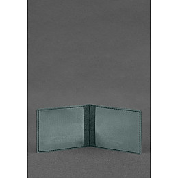 Кожаная обложка для удостоверения ветерана военной службы зеленый BlankNote