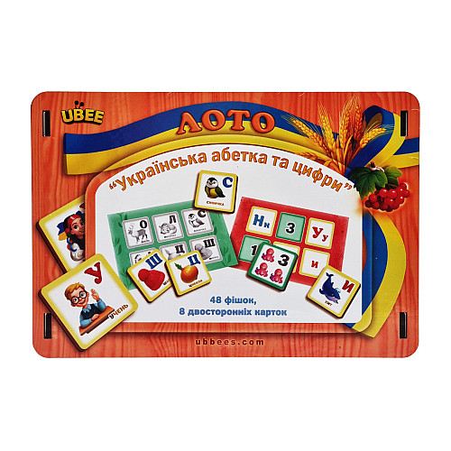 Настольная игра Лото "Азбука и цифры" Ubumblebees (ПСД250) PSD250 48 фишек