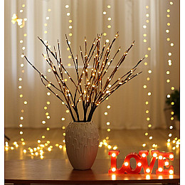 Светодиодная гирлянда светильник Ветка B-Led теплый белый от батареек