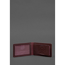 Кожаная обложка на удостоверение ДСНС BlankNote з карманом бордовая