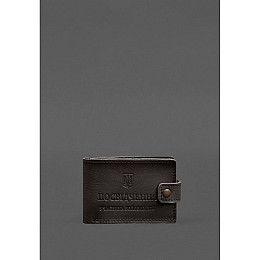 Кожаная обложка-портмоне для удостоверения участника боевых действий BlankNote (картонный документ) Темно-коричневая