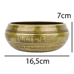Поющая чаша Kailash Тибетська Люблячі Очі Мантра Мані 165x165x70 мм Бронзова (27702)