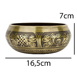 Поюча чаша Kailash Ганеш Вісім Символів Щастя Дорогоцінний Зонт 165x165x70 мм Бронзовий (27704)