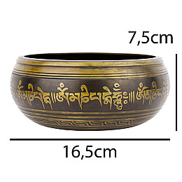 Поющая чаша Kailash Будда Медицины Драгоценный Зонт Мантра Мани 165x165x75 мм Бронзовый (27705)