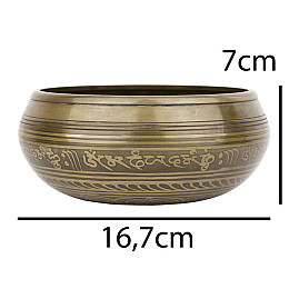 Поющая чаша Kailash Тибетська Будда в жесті Захисту Абхая Мудра Мантра Мани 167x167x70 мм Бронзова (27708)