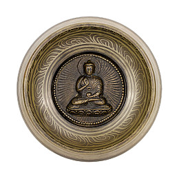 Поющая чаша Kailash Тибетська Будда в жесті Захисту Абхая Мудра Мантра Мани 167x167x70 мм Бронзова (27708)