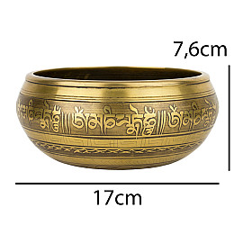 Поющая чаша Kailash Тибетська Будда в Дхьяна Мудрі Мантра Мани Мандала 170х170х76 мм Бронзова (27677)