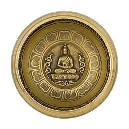 Поющая чаша Kailash Тибетська Будда в Дхьяна Мудрі Мантра Мани Мандала 170х170х76 мм Бронзова (27677)