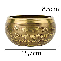Поюча чаша Kailash Тибетська Ваджр подвійна Мантра Мани 157х157х85 мм Бронзова (27680)