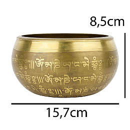Поющая чаша KailashТибетська Слог ОМ Мантра Мани 157х157х85 мм Бронзова (27681)