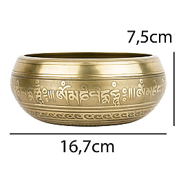 Поюча чаша Kailash Тибетська Будда Мантра Мані Дорогоцінна раковина 167х167х75 мм Бронзова (27715)