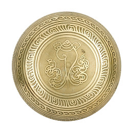Поюча чаша Kailash Тибетська Будда Мантра Мані Дорогоцінна раковина 167х167х75 мм Бронзова (27715)