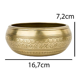 Поющая чаша Kailash Тибетська Манджурши Подвійний ваджр 167х167х72 мм Бронзовий (27720)