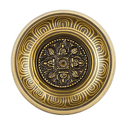 Поющая чаша Kailash Тибетська Мандала Дьяні Будд Мантри Лотос 133х133х54 мм Бронзова (27729)