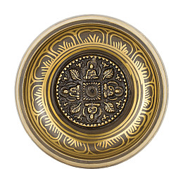 Поющая чаша Kailash Мандала Дьяни Будд Мантри Раковина 133х133х54 мм Бронзовий (27730)